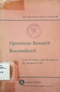 Image of Operations Research Recensidered