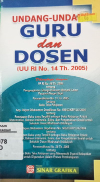 Image of Undang-undang guru dan dosen (UU RI No.14 tahun 2005)