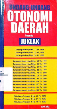 Image of Undang-Undang otonomi daerah beserta JUKLAK