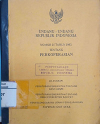 Image of Undang Undang  RI Nomor. 25 tahun 1992 tentang perkoperasian