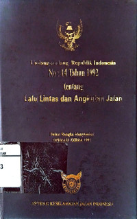Image of UU RI No 14 tahun 1992 tentang lalu lintas dan angkatan jalan