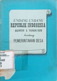 Image of UU RI nomor 5 tahun 1979 tentang pemerintahan desa