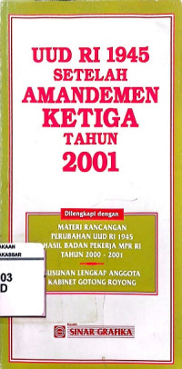Image of UUD RI 1945 setelah amandemen ketiga tahun 2001